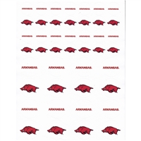 Arkansas Razor Backs Small Sticker Sheet - 2 Sheets