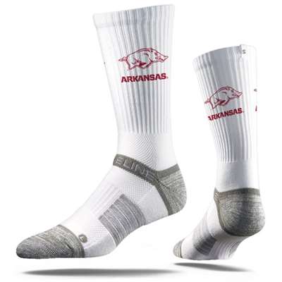 Arkansas Razorbacks Strideline Premium Crew Sock - White