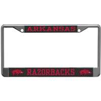 Arkansas Razorbacks Metal License Plate Frame - Carbon Fiber