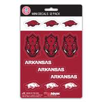 Arkansas Razorbacks Mini Decals - 12 Pack