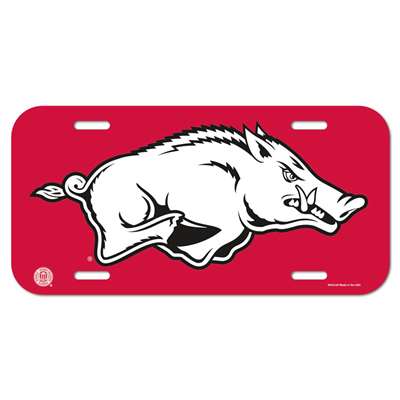 Arkansas Razorbacks Plastic License Plate