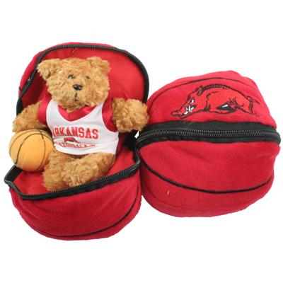 Arkansas Razorbacks Stuffed Bear in a Ball - Basketball