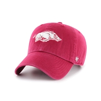 Arkansas Razorbacks 47 Brand Clean Up Adjustable Hat - Maroon - White Logo