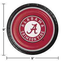 Be ready for game day! Cheer on your favorite college team with these full color, sturdy style, paper dinner plates. This set of 8 plates are a high quality addition to any gathering. Measures 8 3/4 inches. Officially licensed by the NCAA and manufactured