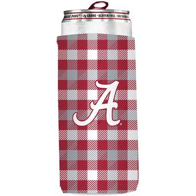 Alabama Crimson Tide Plaid Slim Coozie