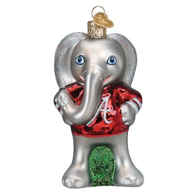 Alabama Crimson Tide Glass Christmas Ornament - Big Al