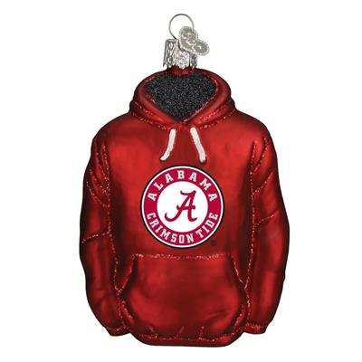 Alabama Crimson Tide Glass Christmas Ornament - Hoodie