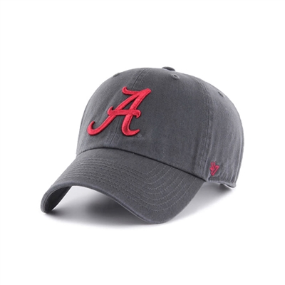 Alabama Crimson Tide 47 Brand Clean Up Adjustable Hat - Charcoal