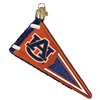 Auburn Tigers Glass Christmas Ornament - Pennant