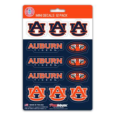 Auburn Tigers Mini Decals - 12 Pack