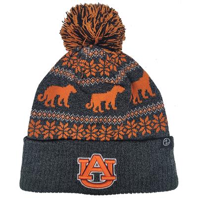 Auburn Tigers Zephyr Carousel Pom Knit Beanie - Ch