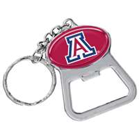 Arizona Wildcats Metal Key Chain And Bottle Opener W/domed Insert