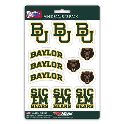 Baylor Bears Mini Decals - 12 Pack