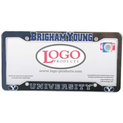 Byu Cougars Chrome Plastic License Plate Frame