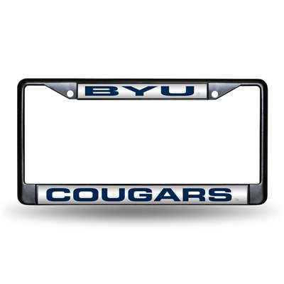 BYU Cougars Inlaid Acrylic Black License Plate Frame