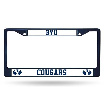 BYU Cougars Team Color Chrome License Plate Frame