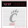 This 2 pack of memo pads features a team logo with a team color header that says Memo on each page. The body of the pad has lines and has a team logo in the background. Each pad contains 50 pages. (2 pack of 50each). Measures 4.5 inches wide by 5 inches t