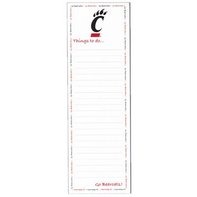 Cincinnati Bearcats Magnetic To Do List Pad