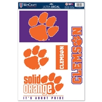 Clemson Ultra Decal Set 11" X 17"