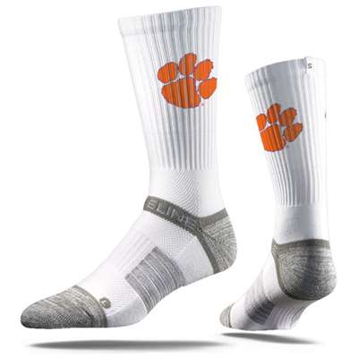 Clemson Tigers Strideline Premium Crew Sock - White