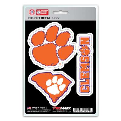 Clemson Tigers Decals - 3 Pack