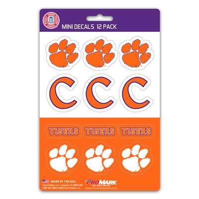 Clemson Tigers Mini Decals - 12 Pack