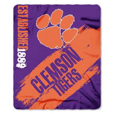 Clemson Tigers Painted Fleece Throw Blanket