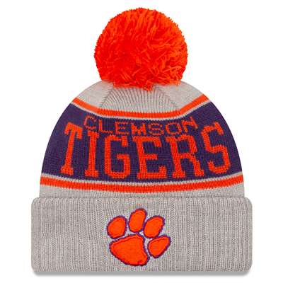 Clemson Tigers New Era A3 Knit Beanie - Grey