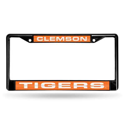 Clemson Tigers Inlaid Acrylic Black License Plate Frame