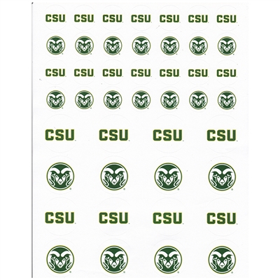 Colorado State Rams Small Sticker Sheet - 2 Sheets