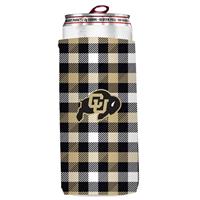 Colorado Buffaloes Plaid Slim Coozie