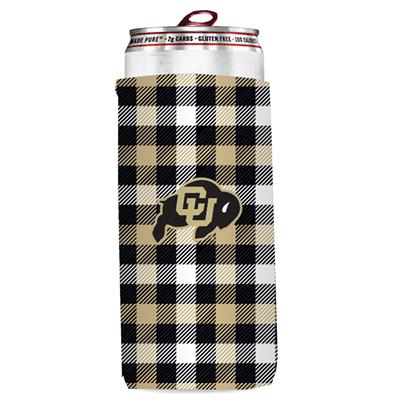 Colorado Buffaloes Plaid Slim Coozie