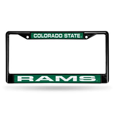 Colorado State Rams Inlaid Acrylic Black License Plate Frame