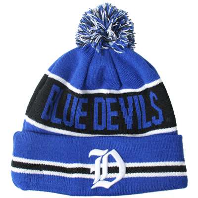 Duke Blue Devils New Era The Coach Pom Knit Beanie