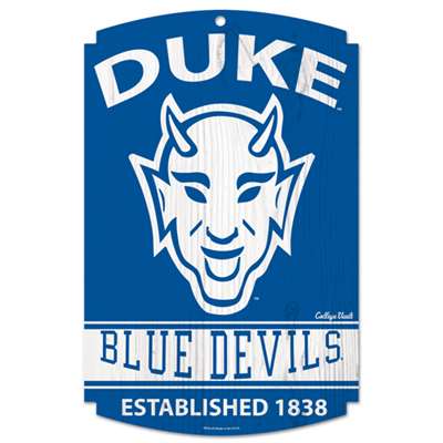 Duke Blue Devils Vault Fan Cave Wood Sign