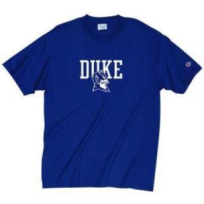 Duke T-shirt - Duke Above Blue Devil Logo - By Champion - Royal