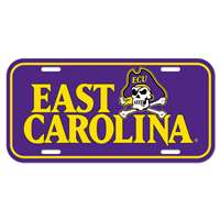 East Carolina Pirates Plastic License Plate