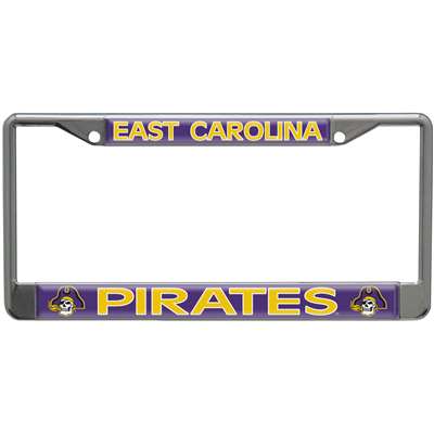 East Carolina Pirates Metal License Plate Frame w/Domed Acrylic