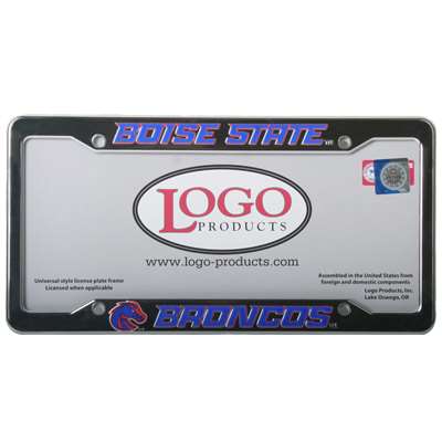 Boise State Broncos Chrome Plastic License Plate Frame