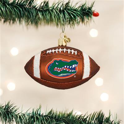 Florida Gators Glass Christmas Ornament - Football