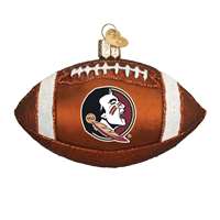 Florida State Seminoles Glass Christmas Ornament - Football