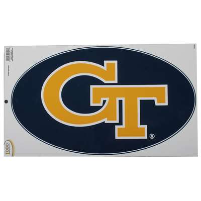 Georgia Tech Yellow Jackets Oval Logo Decal - 3.5" x 6"