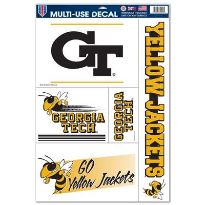 Georgia Tech Yellow Jackets Multi-Use Decal Sheet - 11" x 17"