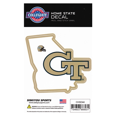 Georgia Tech Yellow Jackets Home State Decal