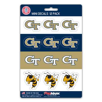 Georgia Tech Yellow Jackets Mini Decals - 12 Pack