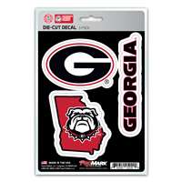 Georgia Bulldogs Decals - 3 Pack