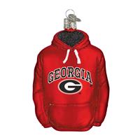 Georgia Bulldogs Glass Christmas Ornament - Hoodie