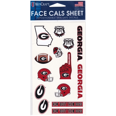 Georgia Bulldogs Face Cals Sheet