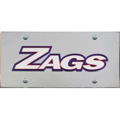 Gonzaga Bulldogs Inlaid Acrylic License Plate - Silver Mirror Background