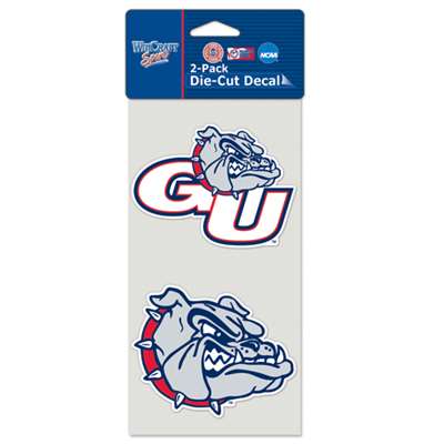 Gonzaga Bulldogs Full Color 4" X 4" Die Cut Decal - 2 Pack